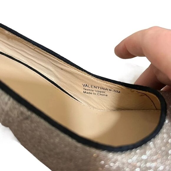 Botkier Anthropologie heels 8 silver glitter Valentina round toe chunky heel - Picture 4 of 8